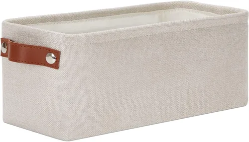 DULLEMELO Cesta de almacenamiento pequeña, cesta de papel higiénico, contenedor de almacenamiento estrecho para baño, cesta de baño para organizar