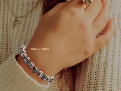 Miniatura 421 de Amazing Gemstone Pulsera de cristal para mujeres y hombres, pulsera de cristal curativo de protección, pulsera elástica con cuentas de piedras