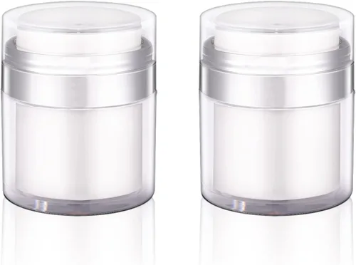 Miniatura 6 de ASEVAT Tarro de bomba sin aire de 1 oz (paquete de 2) – Recipiente cosmético al vacío recargable para crema, loción e hidratante, dispensador