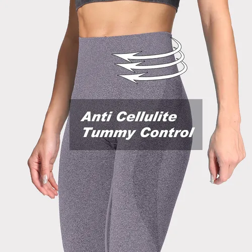 Miniatura 3 de Aoxjox Leggings sin costuras para mujer, con levantamiento de glúteos, cintura alta, pantalones de yoga para entrenamiento