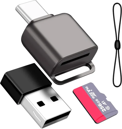 Miniatura 10 de BorlterClamp - Lector de tarjetas micro SD USB C (paquete de 2 unidades), lector de tarjetas de memoria OTG TF compatible con laptop, MacBook
