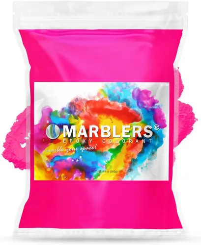 MARBLERS Pigmento fluorescente en polvo [rosa neón] 10 oz (280 g) | Pigmento mate | Tinte | No tóxico | Vegano | Libre de crueldad | Esmalte de