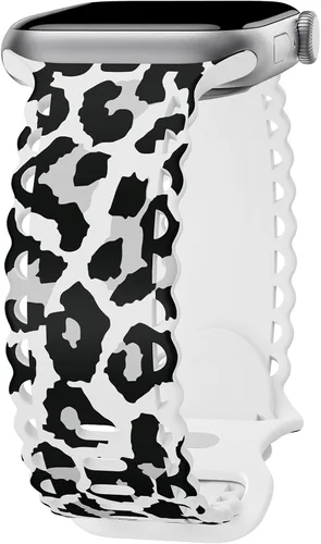 Miniatura 20 de Compatible con Apple Watch de 41mm 40mm 38mm 49mm 45mm 44mm 42mm para mujeres, correas deportivas de encaje huecas de silicona suave con estampado