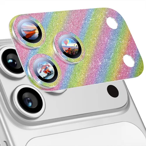 Miniatura 50 de Uyiton Compatible con iPhone 17 Pro Protector de Lente de Cámara - [No Fácil de Romper][Fuerte Adsorción][Compatible con Fundas] Cubierta de Titanio
