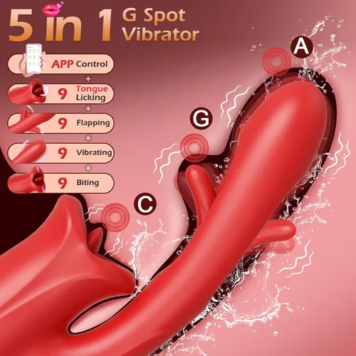 Miniatura 2 de Vibrador para adultos, juguetes sexuales para mujeres, aplicación de control remoto, lengua, rosa, juguete sexual, consolador, vibrador de punto G
