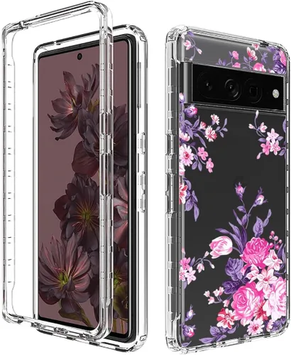 Miniatura 8 de Funda para Pixel 7 Pro/Google 7 Pro, funda protectora de TPU transparente floral a prueba de golpes para Google Pixel 7 Pro (flores y hojas)