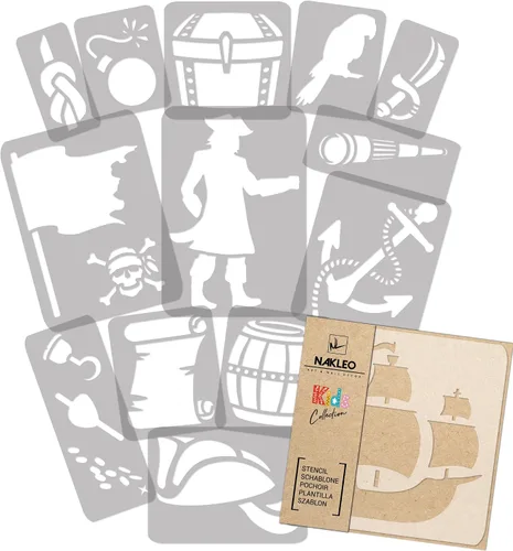 Miniatura 8 de NAKLEO Juego de plantillas de pintura para niños, 14 plantillas de 3.5 x 4.7 pulgadas a 9.1 x 13.4 pulgadas, plantas de otoño, plantillas de dibujo