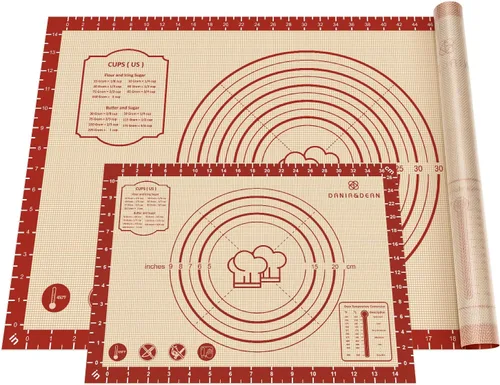 Miniatura 9 de Alfombrilla de silicona para hornear, 26" x 16" antideslizante para amasar masa de repostería, alfombrilla antiadherente para hornear con medidas