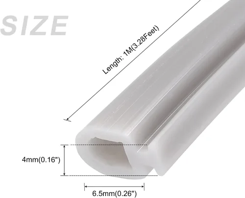 Miniatura 2 de METALLIXITY Burlete de ventana tipo bombilla (0.256 in x 3.3 ft), 1 unidad, tira de sellado de silicona para montaje en ranura en T, para ventana