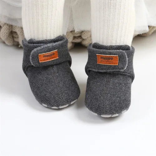 Miniatura 2 de TIMATEGO - Pantuflas tipo botines de felpa con suela antideslizante para recién nacidos, bebés, niños y niñas