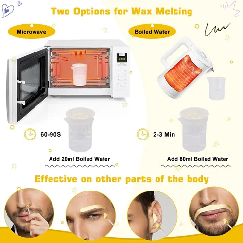 Miniatura 6 de Kit de cera nasal para hombres y mujeres con 30 aplicadores (20-30 usos), kit de cera para la nariz y las orejas, sin dolor y rápido, resultados
