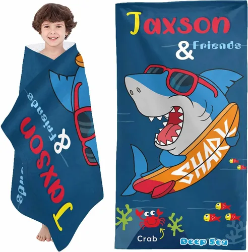 Miniatura 16 de YESCUSTOM Toallas de baño personalizadas con nombre, toallas de playa personalizadas Uniocorn para adultos y niños, microfibra de dibujos animados