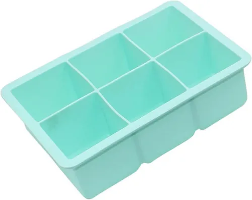 Miniatura 7 de Bandeja de cubitos de hielo de silicona con forma cuadrada, molde para cubitos de hielo de 6.5 x 4.5 x 2.0 in, grado alimenticio, 6 barras de 02