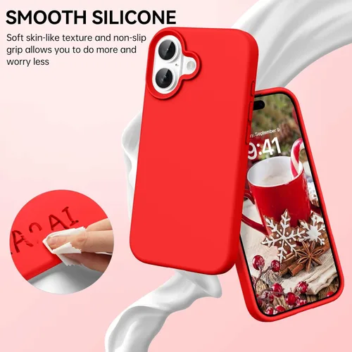 Miniatura 156 de GUAGUA Funda compatible con iPhone 17 Pro Max de 6.9 pulgadas, silicona líquida, goma de gel suave, delgada, forro de microfibra delgada