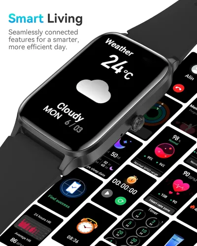 Miniatura 5 de Rastreador de actividad física para mujeres y hombres, reloj inteligente compatible con iPhone Android, contador de pasos impermeable IP68 con más