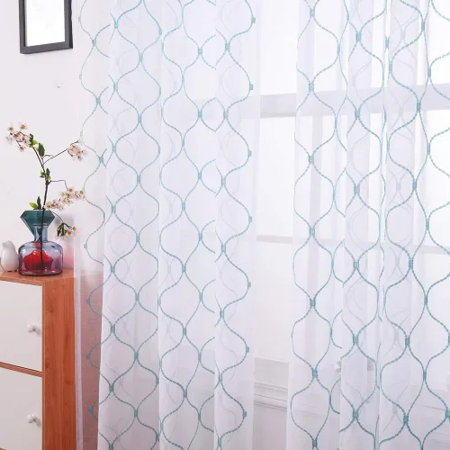Miniatura 18 de Cortinas traslúcidas blancas de 84 pulgadas de largo, cortinas traslúcidas con bolsillo para barra para sala de estar, dormitorio, 2 paneles, 52x84