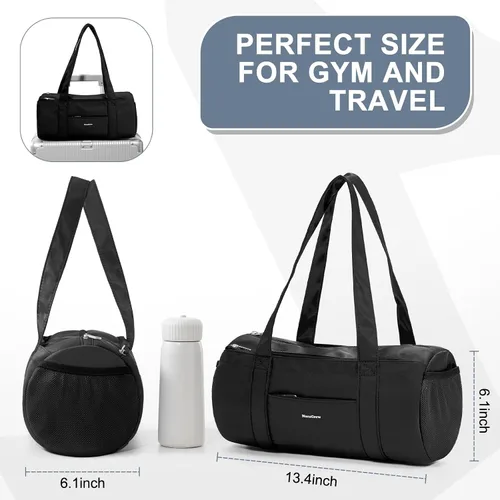 Miniatura 5 de Mini bolsa de lona pequeña de 13.78 pulgadas, bolsa de gimnasio ligera de mano para mujer, viajes, deportes, salidas diarias fáciles, 13.78 x 6.7 x