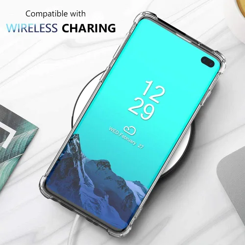 Miniatura 7 de KIOMY Funda transparente para Samsung Galaxy S10+/ S10 Plus, esquinas de bolsa de aire, a prueba de golpes, funda protectora para teléfono TPU Brillo
