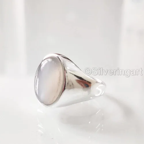 Miniatura 9 de Grey Moonstone Ring, Silver Jewelry, 925 Silver Ring, Anniversary Gift, Natural Grey Moonstone, June Birthstone Ring, Heavy Mens Ring, Spiritual