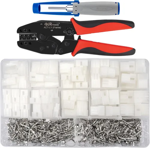 Miniatura 13 de JRready ST6480 Kit de clavijas de conector eléctrico de 2, 3, 4, 6, 9 y 12 pines con herramienta extractora de terminales de crimpado. 160 juegos.