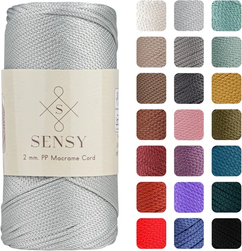 Miniatura 38 de Sensy Premium Cuerda de Poliéster de 2mm 251 Yardas Cuerda de Polipropileno 100% Cordón de Macramé 2mm Cordón para Bolsa de Ganchillo Cuerda