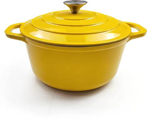 Miniatura 6 de HAWOK Horno holandés de hierro fundido esmaltado de 3 cuartos de galón, diámetro 7.87 pulgadas con tapa, azul