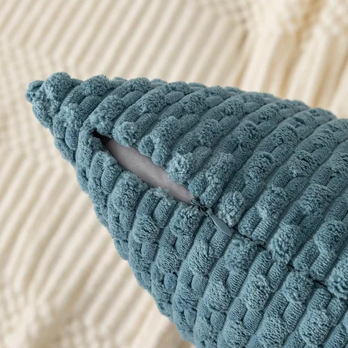 Miniatura 166 de K Kevin Textile - Juego de 2 fundas de almohada decorativas de corduroy suave azul con rayas estilo bohemio, fundas de almohada para sofá, cama