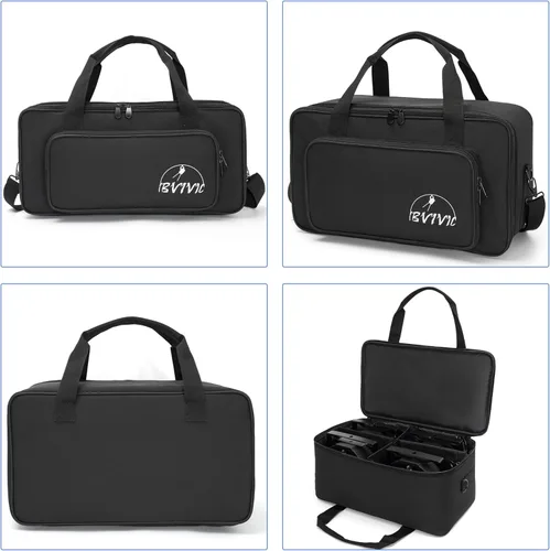 Miniatura 9 de IBVIVIC Bolsa para Focos de 4 Par 5/16' Pañalera Acolchada para Iluminación de Escenario con Separadores, Asa, Correas, Negra