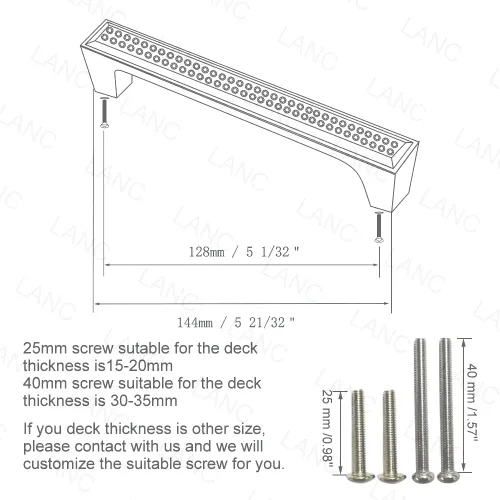 Miniatura 2 de LANC Tiradores de gabinete de cristal negro para cocina y baño, manijas de gabinete para dormitorio, pomo de gabinete negro mate brillante