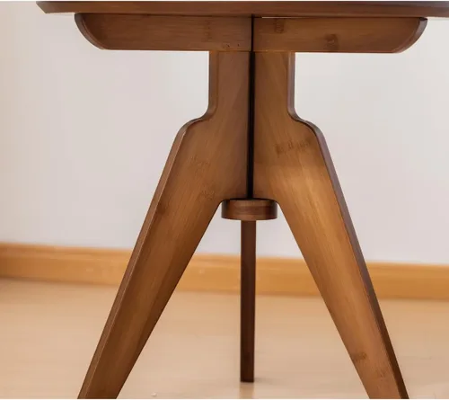 Miniatura 7 de Maydear Mesa auxiliar redonda de bambú, mesa de centro pequeña para sala de estar, dormitorio u oficina, fácil montaje, diseño de 3 patas