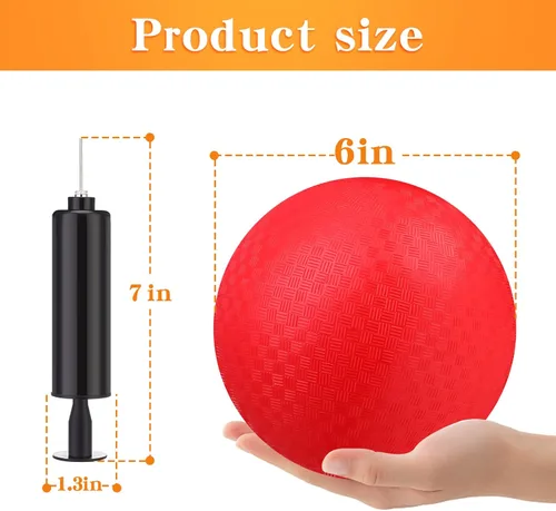 Miniatura 2 de Yunsailing Paquete de 24 bolas de Dodgeballs a granel de 6 pulgadas de operación de Navidad, bolas inflables de goma con bomba para niños y adultos