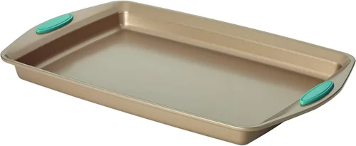 Miniatura 4 de Rachael Ray Cucina - Juego de utensilios para hornear incluye bandeja antiadherente para hornear galletas y molde para magdalenas, 4 piezas, marrón