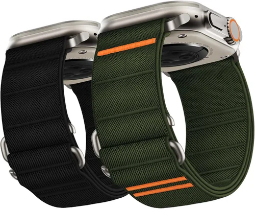 Miniatura 16 de Suitisbest Paquete de 2 correas deportivas compatibles con Apple Watch Ultra de 49mm 46mm 45mm 44mm 42mm 41mm 40mm 38mm, correa deportiva elástica