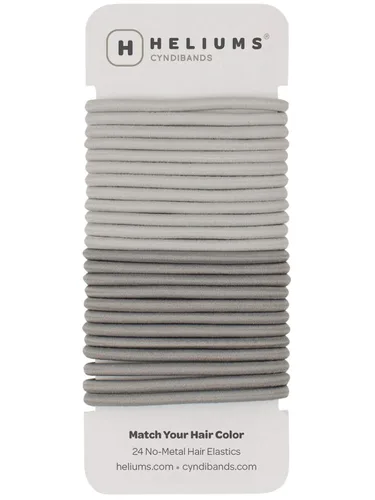 Cyndibands Cintas para el cabello gris – Soportes elásticos de cola de caballo de 0.157 pulgadas – Combina con tus bandas de color de cabello – 24