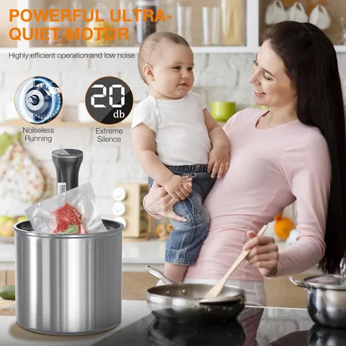 Miniatura 3 de Wifi Sous Vide Cooker 1100W Sous Vide Circulador de inmersión de precisión para filete perfecto, pollo tierno y comidas saludables, ultra silencioso