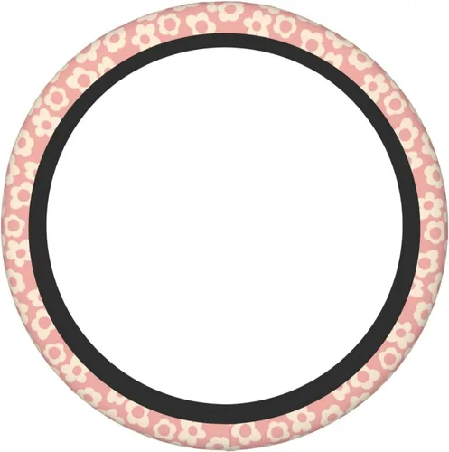 Miniatura 8 de Funda para volante con diseño floral abstracto de flores rosadas para mujeres, hombres y niñas, accesorios de automóvil, decoración antideslizante
