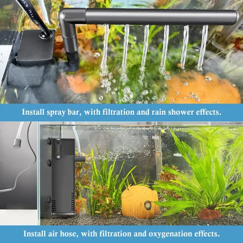 Miniatura 3 de FEDOUR Filtro Interno Sumergible para Acuario, Filtro con Bomba de Agua para Tanque de Peces hasta 35 Galones (8W para 5-35 galones-nuevo)