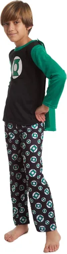 Miniatura 3 de DC Comics Justice League Green Lantern 3 Piece Pajama Set Shirt Pants Cape