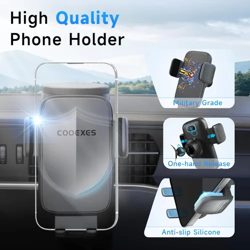 Miniatura 5 de Soporte para teléfono de automóvil, rotación de 360°, soporte de teléfono con ventosa al vacío - Nano gel de 108 libras para automóvil, brazo