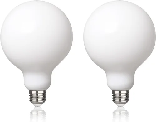 Paquete de 2 bombillas LED globo G30 (G95), bombillas LED Edison regulables de 5.5W equivalentes a 50 vatios, blanco cálido 2700K, 500LM, base E26,