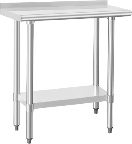 Miniatura 15 de HARDURA Mesa de trabajo comercial de acero inoxidable, mesa de trabajo de preparación, mesa de metal de 14 x 24 pulgadas con estante inferior