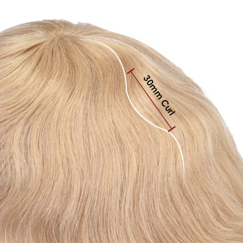 Miniatura 5 de Lordhair Tupé frontal de encaje francés para hombres 0.004 in inyectado piezas de pelo de piel fina unidas con sistema de cabello de encaje