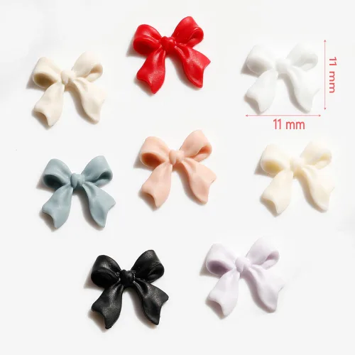 Miniatura 5 de Juego de 155 dijes de uñas 3D con nudo de lazo, coloridas decoraciones de uñas de resina para uñas acrílicas, consejos de manicura de bricolaje
