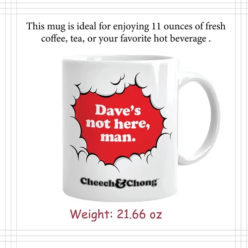 Miniatura 5 de Taza de café Cheech and Chong Dave – 50 aniversario edición especial tazas de té y chocolate caliente, tazas de bebidas – Cerámica de alta calidad
