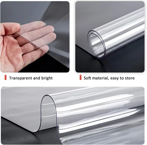 Miniatura 8 de Protector de mesa transparente de 0.059 in de grosor, de PVC suave, mantel impermeable transparente, mantel de mesa, mesa de café, mesa de noche