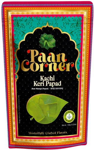 Paan Corner Kachi Keri Papad, papada de mango crudo, 4.23 oz