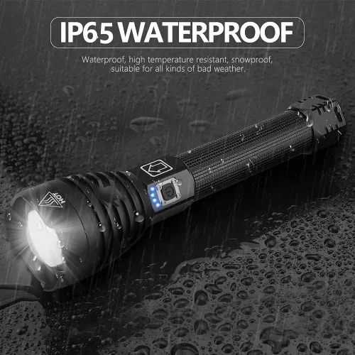 Miniatura 3 de Linterna recargable de alto lúmenes, linternas LED de mano súper brillantes, luz de flash USB C de alta potencia, 3 modos de zoom, impermeable