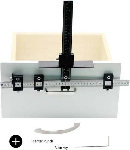 Miniatura 2 de Herramienta de plantilla de hardware para gabinete, guía de plantilla de taladro ajustable, aleación de aluminio, plantilla de gabinete para puertas