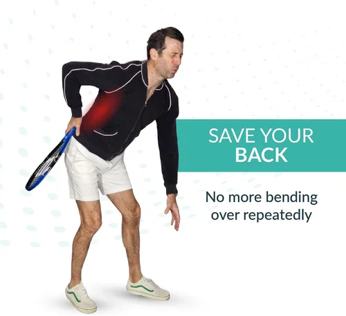 Miniatura 7 de POP-IT Recogedor de pelota de tenis superior para raqueta, sin doblar, manos libres, se adapta a la mayoría de las raquetas, coleccionista de Negro