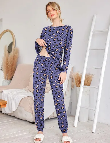 Miniatura 163 de Ekouaer Conjunto de pijama de manga larga para mujer, ropa de dormir suave con cuello redondo y bolsillos